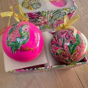 Lilly Pulitzer 2 Pack Ornament Set x2